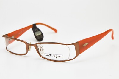 Look @ Me 6102 Brillengestell Kupfer Orange Rechteckig Italien Y2K NOS