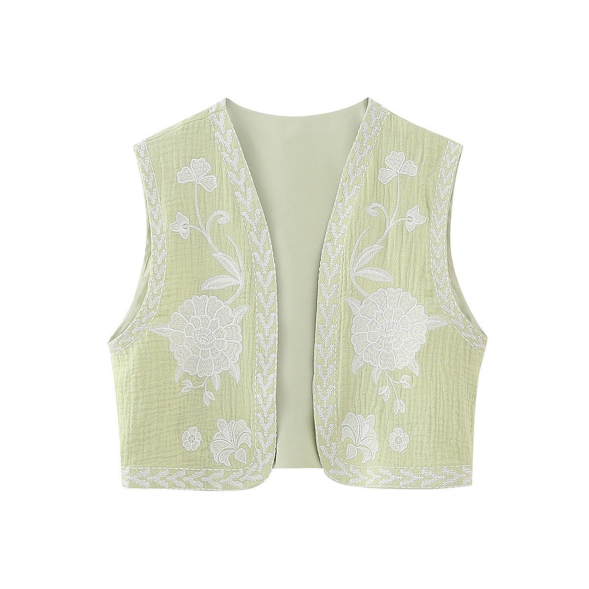 トップス Eaphi EMBROIDERY CORD VEST beige EMBROIDERY CORD VEST
