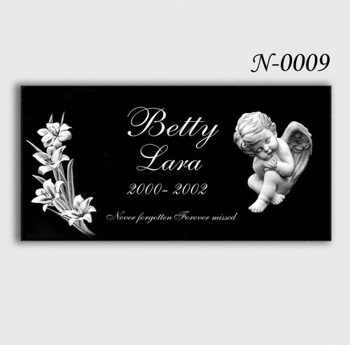 Headstone Tombstone 24x12x3 inches Black Granite Diamond Engraved - Bild 11 von 19