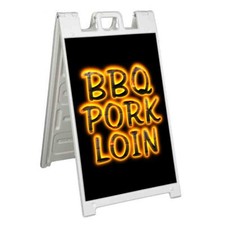 BBQ PORK LOIN Signicade 24x36 Aframe Sidewalk Sign Banner Decal BARBEQUE FOOD