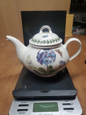 Portmeirion The  Botanic Garden Primrose Teapot Mint Euc+ Britain Bin 30