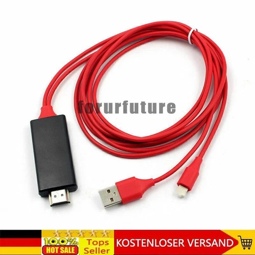 2M 8 Pin Blitz zu HDMI Kabel Adapter Video Full HD TV für iPhone IPad ITouch NEU