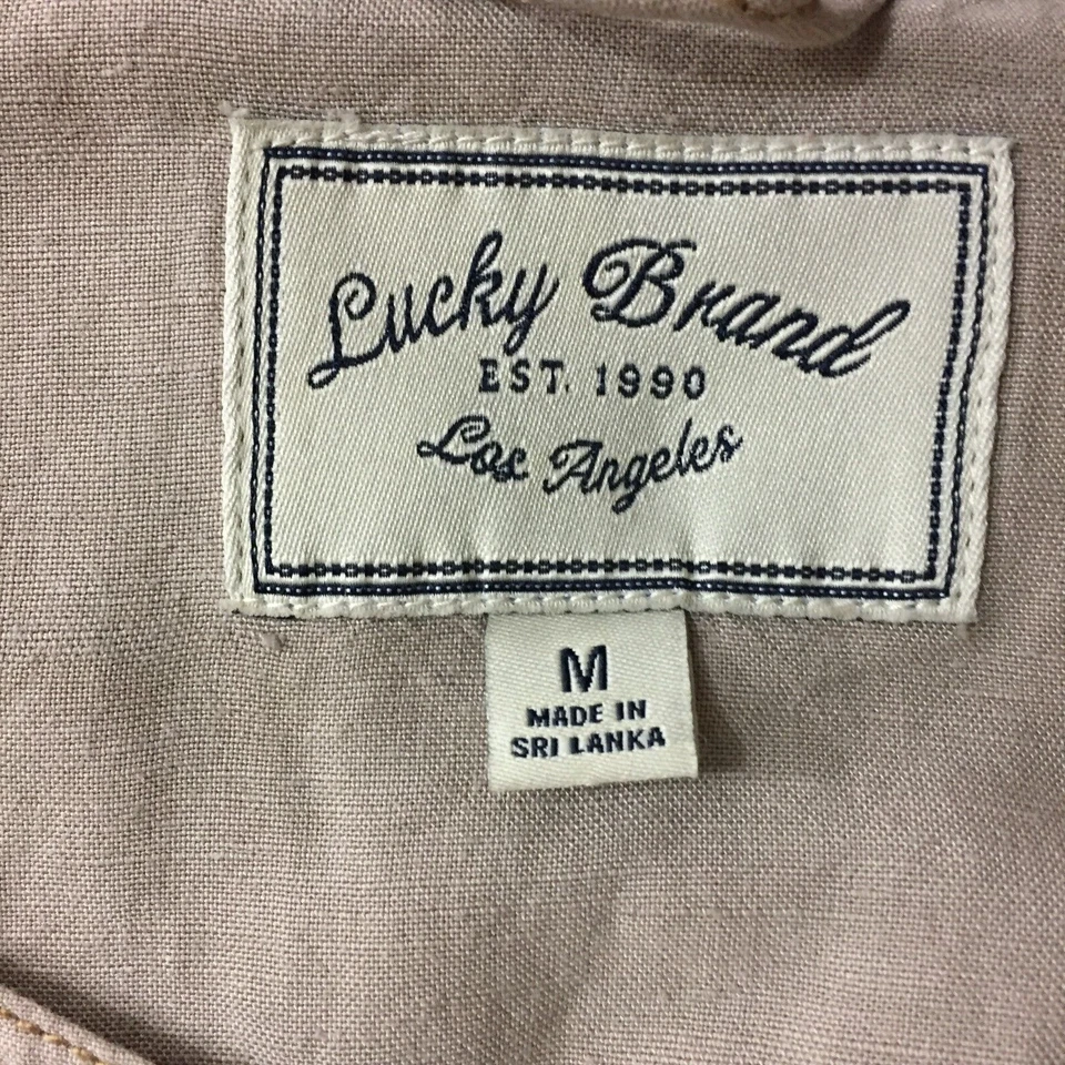 LUCKY BRAND Stone Asymmetric Zip Front Linen Blend Jacket Womens sz Medium - Image 2 of 4