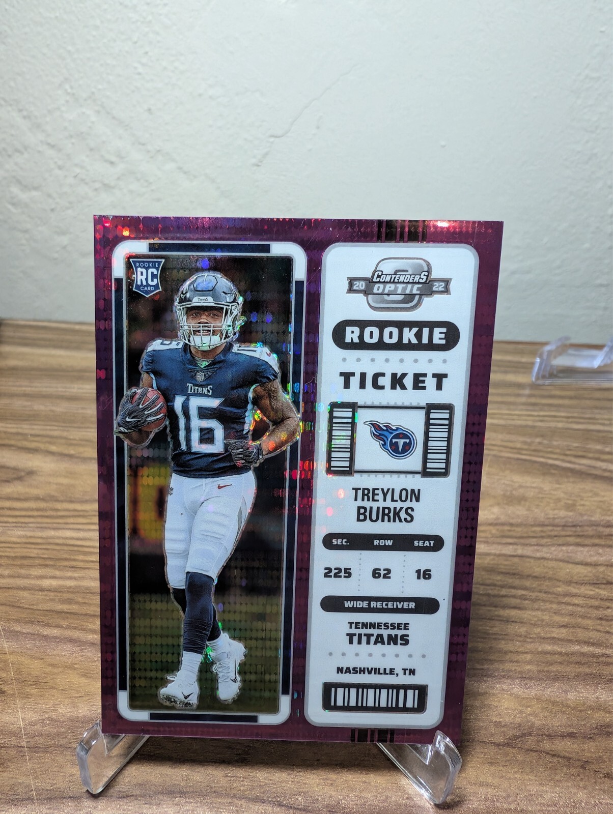 2022 Panini Contenders Optic Treylon Burks Rookie Ticket Purple Pulsar /26 #94