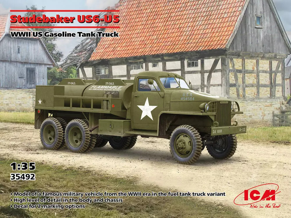 Maquette Camion-citerne américain US6-U5 WWII ICM pour diorama militaire 1/35