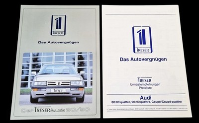 AUDI 80 B3 90 Typ 88 89 TRESER Prospekt Brochure plus Preisliste 83