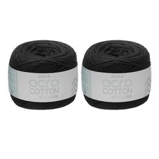 2 Rolls Cotton Crochet Yarn 1.5mm x 164 Yards Macrame Cord Black