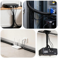 120FT 1/2" Split Wire Loom Tubing Kit 2 Clamps Flexible Abrasion Resistant Cable