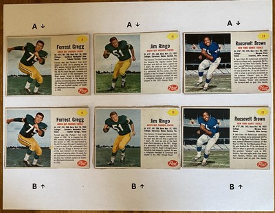 1962 Post Cereal Football Cards - Hand Cut - Miscellaneous Athletes