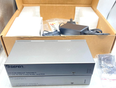 Gefen DVI KVM HDBaseT Extender W USB RS-232 2 Way Audio & POH EXT-DVIKA-HBT2 NIB