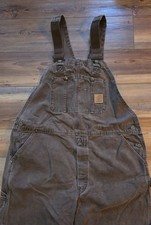 VTG Carhartt R06 Gorpcore Chestnut Double Knee Overalls Sandstone Duck 40x32 XL