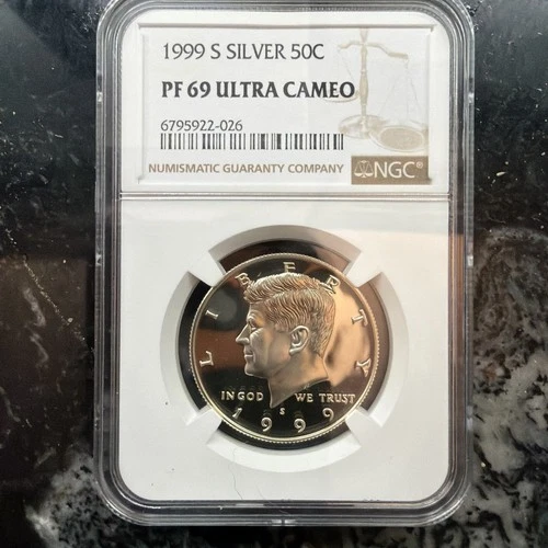 1999 S silver Kennedy Half Dollar PF69 ultra cameo