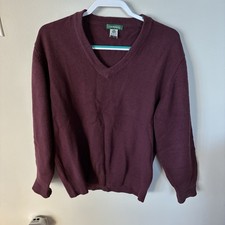 Vintage Giordano 100% Lambswool Burgundy V-Ne...