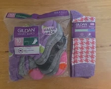 Gildan Smart Basics Girls Socks Shoe Size 10.5-4 Ankle-Knee High Mixed 12 Pairs