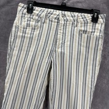 Anthropologie Jeans Womens 30 High Rise Bootcut White Striped Pattern