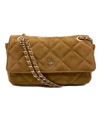 PARIS/64                    Versailles Mini/Suede Quilted Handbag brown