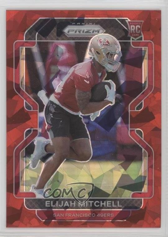 2021 Panini Prizm Rookie Red Ice Prizm Elijah Mitchell #399 Rookie RC 2l4
