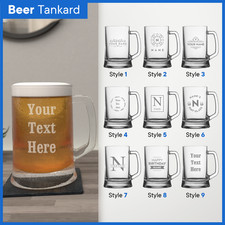 Personalised Glass Engraved Drinkware Gift Your Own Message Glassware Birthday