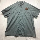 Harley-Davidson Motorcycle Shirt Mens 3XL Gray Button Up Spilt Pleated Everyday