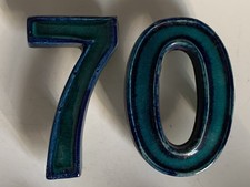 Vintage Alte Hausnummer 70 Bay Keramik Bodo Mans 70er Jahre midcentury Nummer