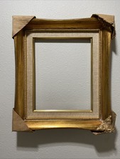 Vintage Gold Gilt Wood Ornate Baroque Picture Frame Linen Liner Open Back 8x10  