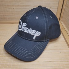   Disney Black Embroidered Logo Baseball Cap Hat - Adjustable Adult One Size