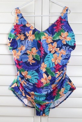 MIRACLESUIT X TALBOTS NWT $209 Floral One Piece Swimsuit Bathing Suit Size 22W