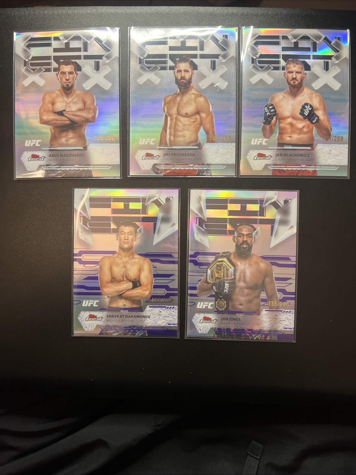 2025 Topps Finest UFC /200 Card Lot Of 5