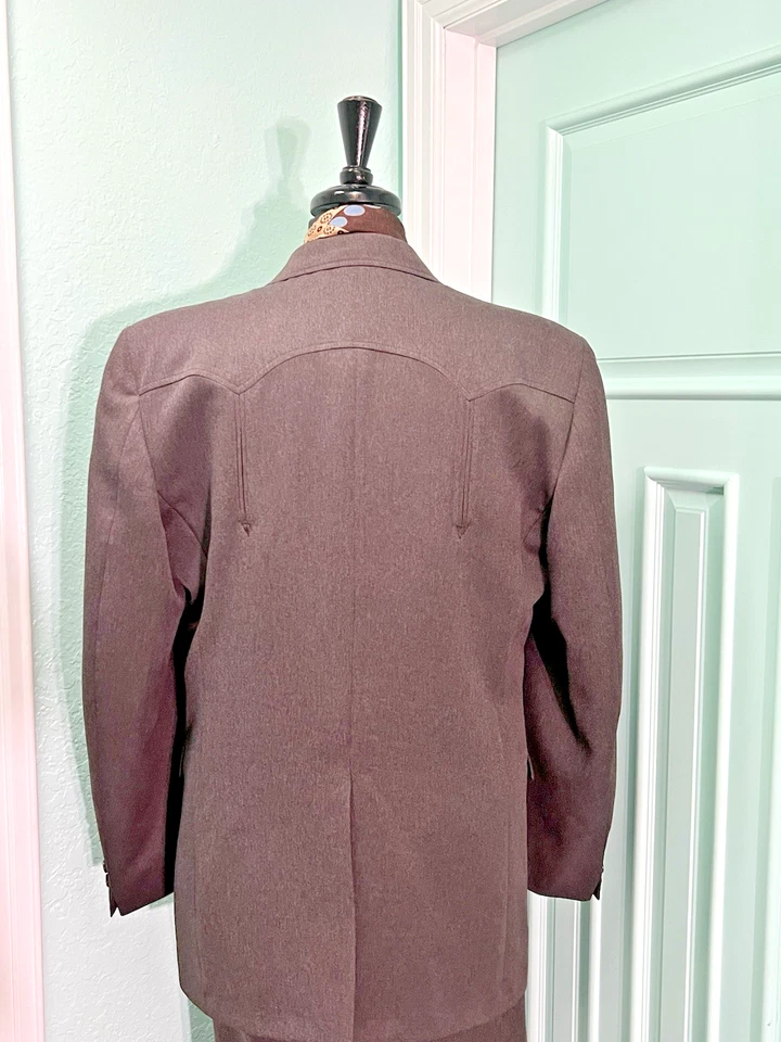 Conjunto Blazer y Pantalones Vintage Western Traje Para Hombre Negro 42R Circle S Hecho en EE. UU. Foto 4 de 4