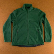 Port Authority Mens Size Large Green Fleece Zip Pocket Full Zip Jacket New