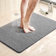 LuxStep Shower Mat Bathtub Mat,24x16 24 x 16 Rectangular , Stylish Grey
