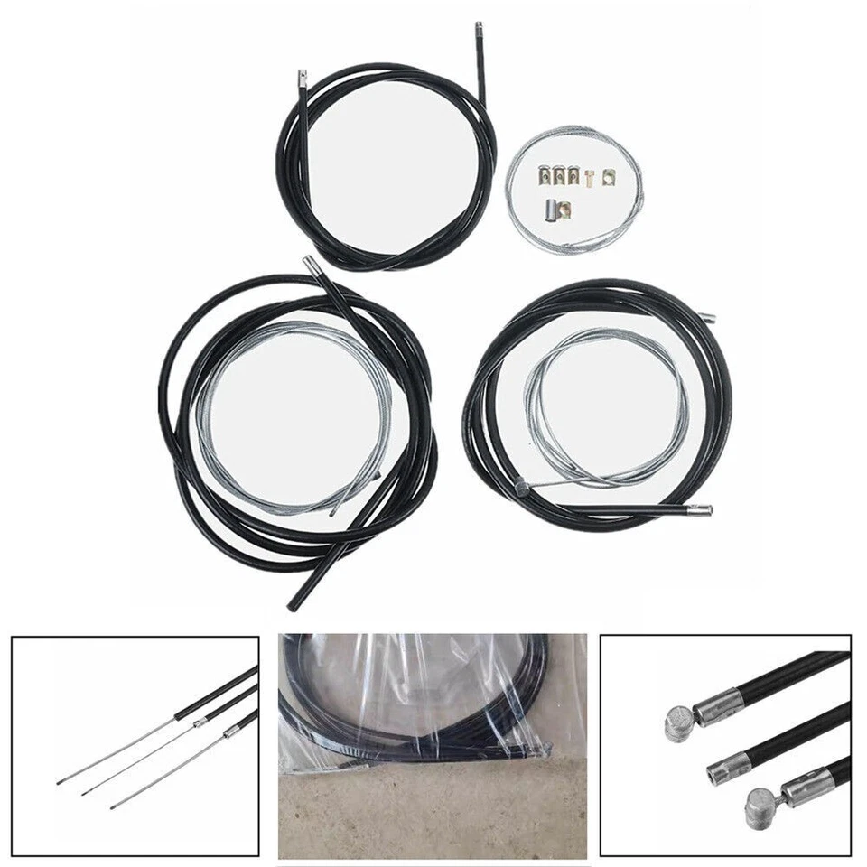 Motorcycle Cable Set 60inch Clutch Cable and Brake Cable and 54" Throttle Cable Foto 3 de 4