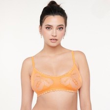 Savage x Fenty Bralette Womens Size 3X A Peek Behind the Lace Orange Wireless