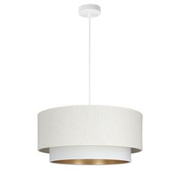 Pendelleuchte Wohnzimmer Samt Weiß Gold E27 Ø 45 Cm HäNgelampe Esszimmer