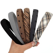 LONEEDY 6PCS Wide Padded Headband for Women Cotton One Size, Mixed Colors