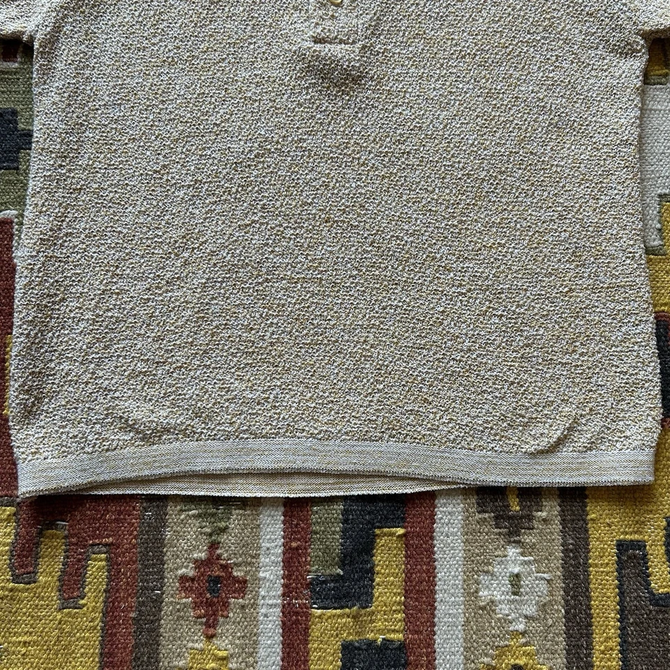 Vintage 1960s Puritan Terry Cloth Polo Shirt Sz M - Light Yellow - Image 3 of 4