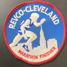 Revco-Cleveland Marathon Finisher Embroidered Patch Vintage 3 7/8" dia. c1981