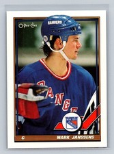 1991-92 O-Pee-Chee #186 Mark Janssens New York Rangers