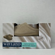 Wayland Square Mens Womens Memory Foam Slippers Size Large Tan Slip On Comfort