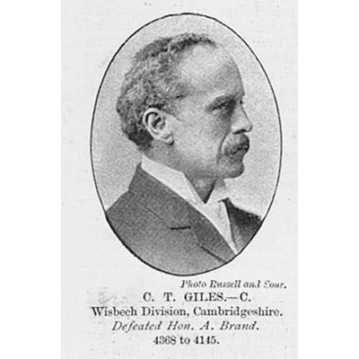 CHARLES TYRRELL GILES konservativer Abgeordneter für Wisbech - antiker Druck 1895