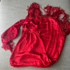 Boohoo Premium Satin Tassel Halterneck Midi Dress Size 10