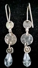 Silpada Sterling Silver Glass Drop Earrings  925 Silver item#2562