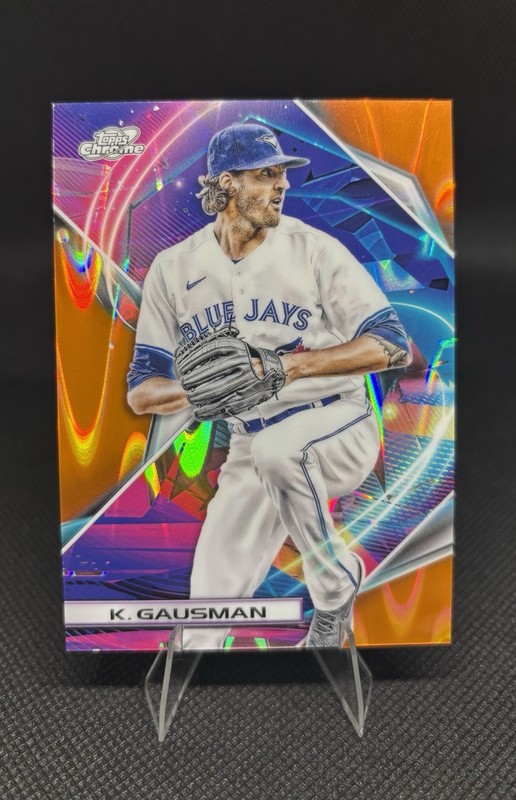 2022 Topps Cosmic Chrome Kevin Gausman Orange Galactic Refractor /25 Blue Jays