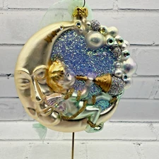 Kirks Folly Glass Ornament Pipe Dream Fairy Dream Weaver Moon Fantasy Christmas