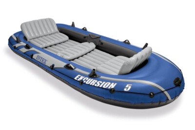 BRAND NEW !! Intex Excursion 5 Person Water Fishing Raft  Boat Set with Oars