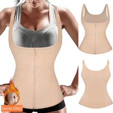 Women Sauna Suits Sweat Vest Tops Waist Trainer Girdle Slimming Belt Body Shaper