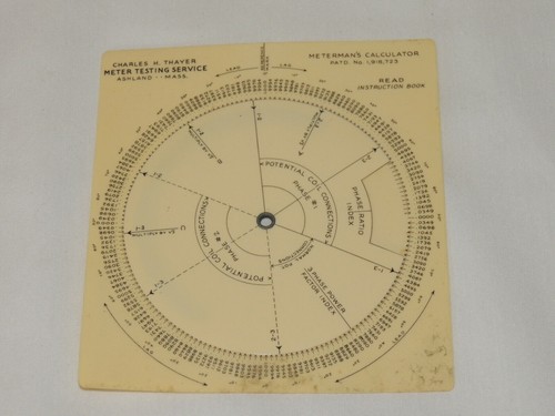 Vintage Charles H Thayer Testing ~ Meterman's Dial Calculator w/ Instructions - Picture 9 of 9