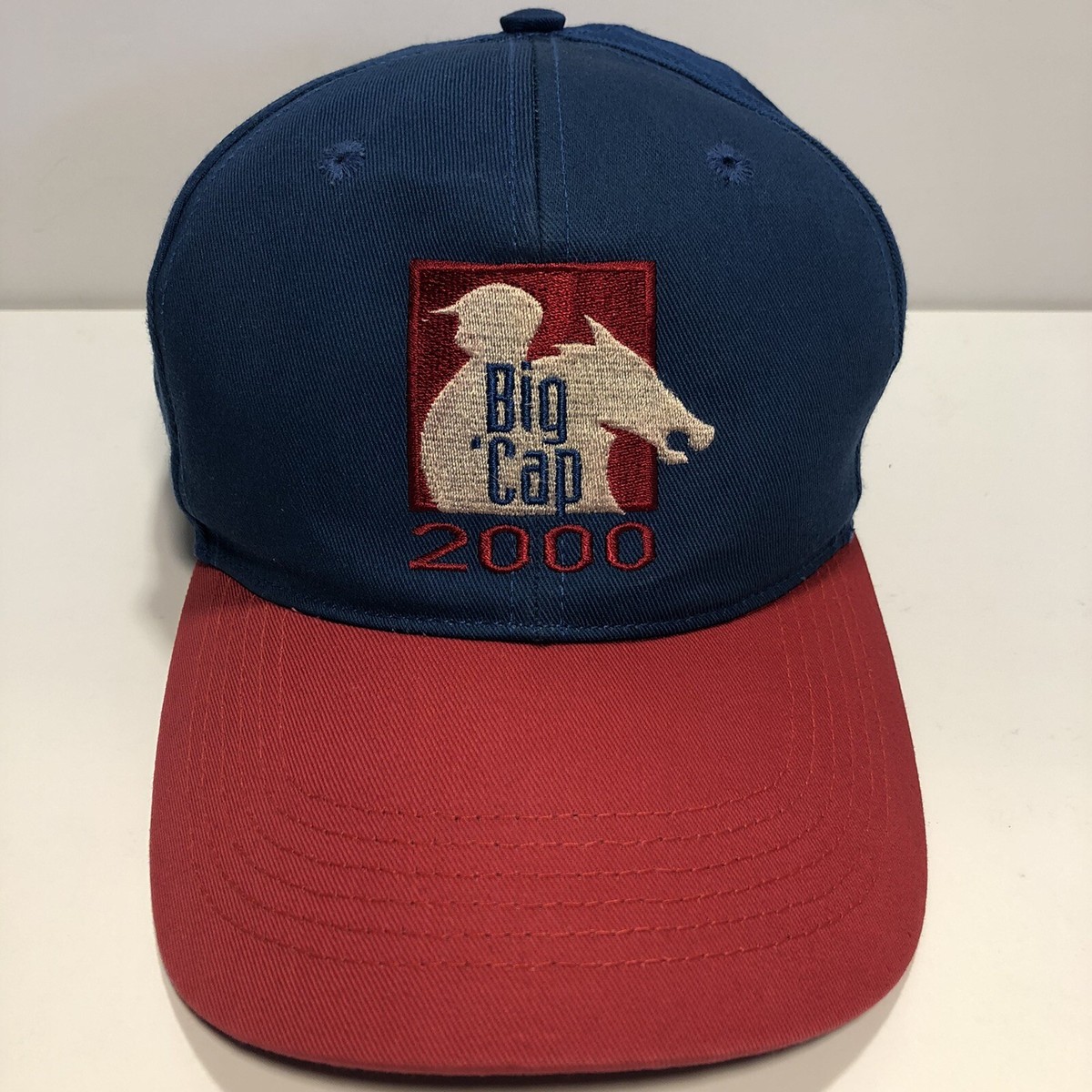 Vintage Big Cap Horse Racing 2000 Snapback Hat Blue Santa Anita
