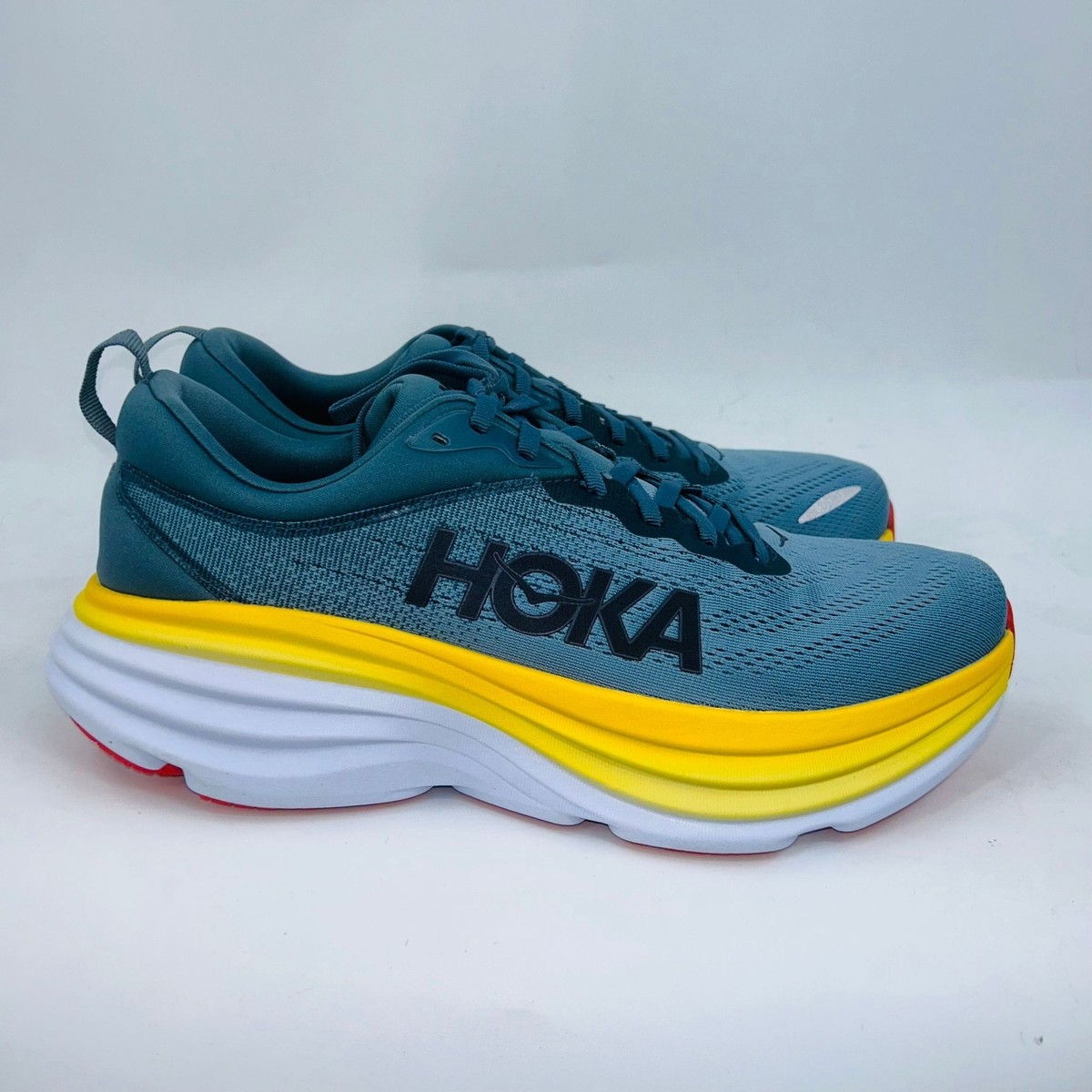 HOKA Bondi 8 Mens size 10.5D Comfort Cushion Running Shoes Blue/White HOKA Bondi 9 Men main image 4