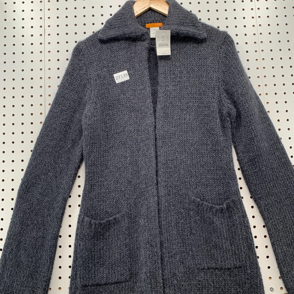 NUEVO J Abrigo Mujer Mediano Mezcla Alpaca Gancho y Ojo Gris Se Ajusta a 17x40 Nuevo con Etiquetas $100 Foto 2 de 4